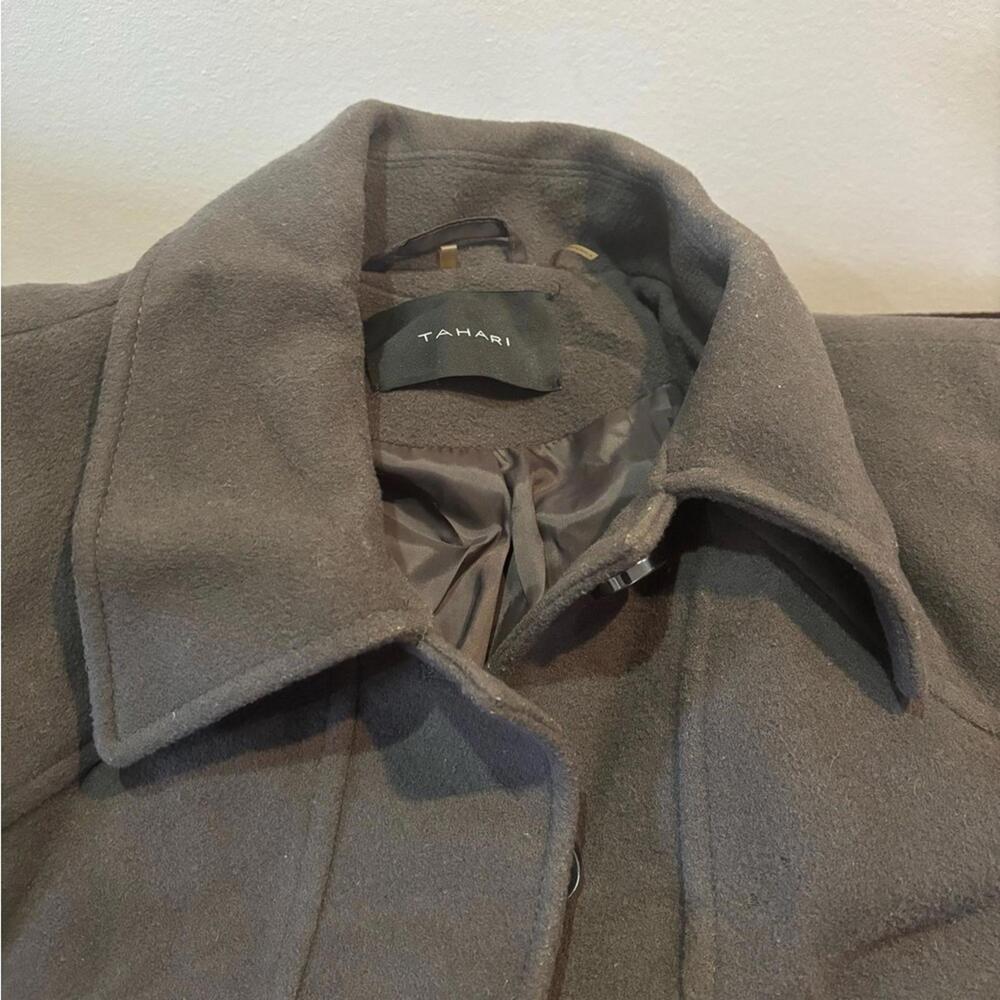 Women’s Olive Colored Tahari Wool Coat size 14
